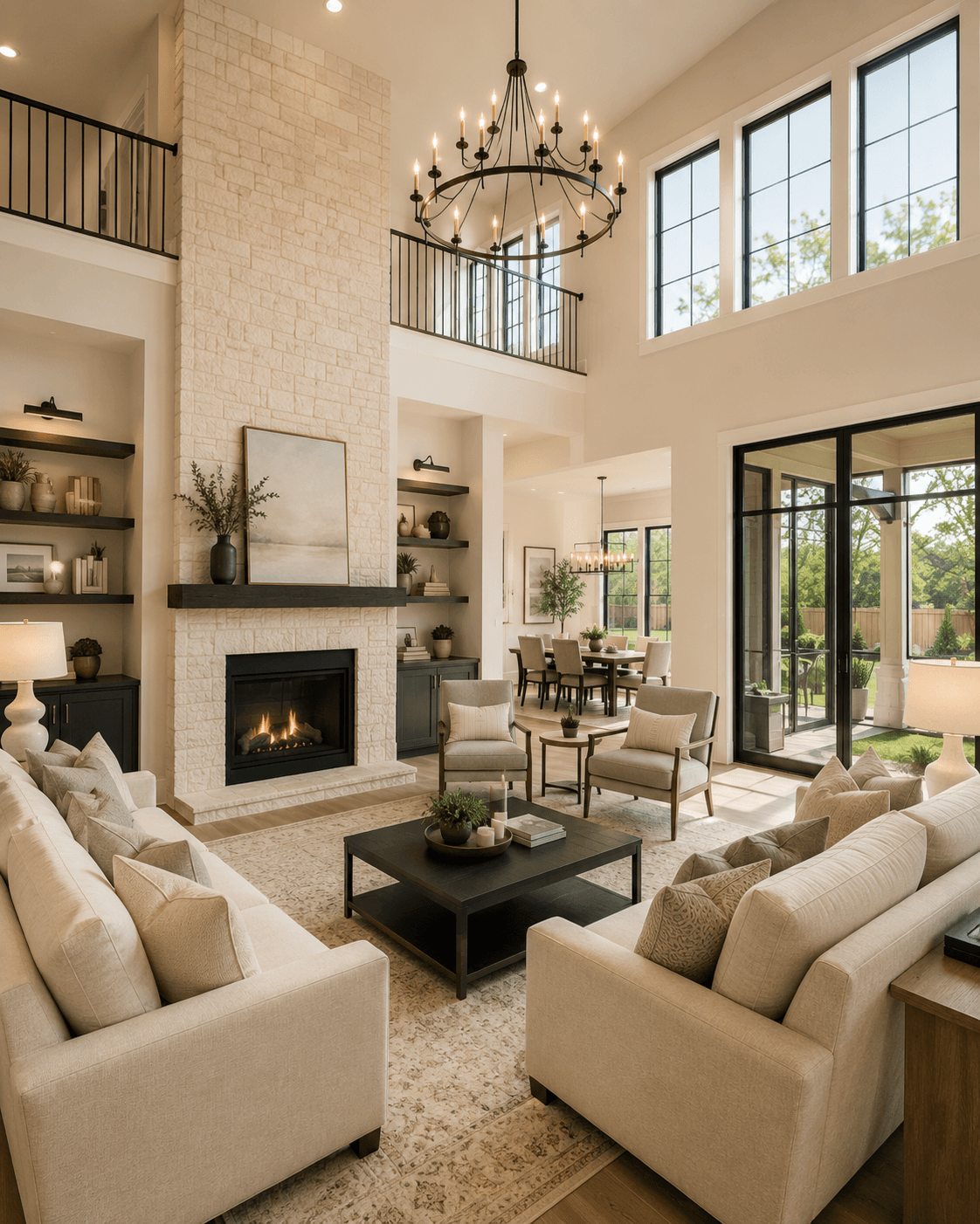 Sugar Land modern home — soaring two-story great room